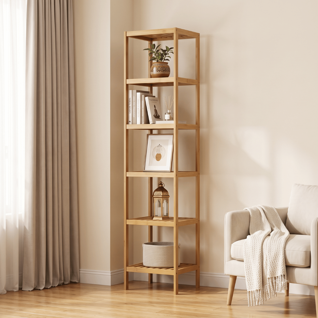 Multipurpose Wooden Corner Storage Organizer Shelf