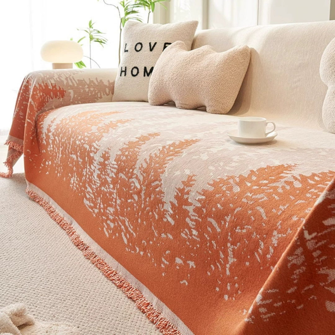 Aesthetic Tree Pattern Soft Chenille Fabric Soft Sofa Cover