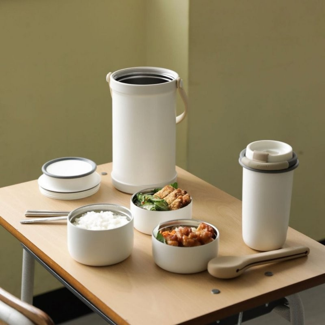 HOMERO 4-Piece Stainless Steel Thermal Lunch Jar Set - 1.8L