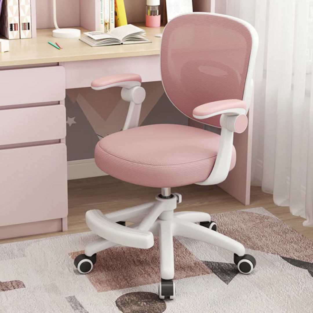 HOMERO Mesh Comfort Adjustable Height Ergonomic Study Chair (Pink)