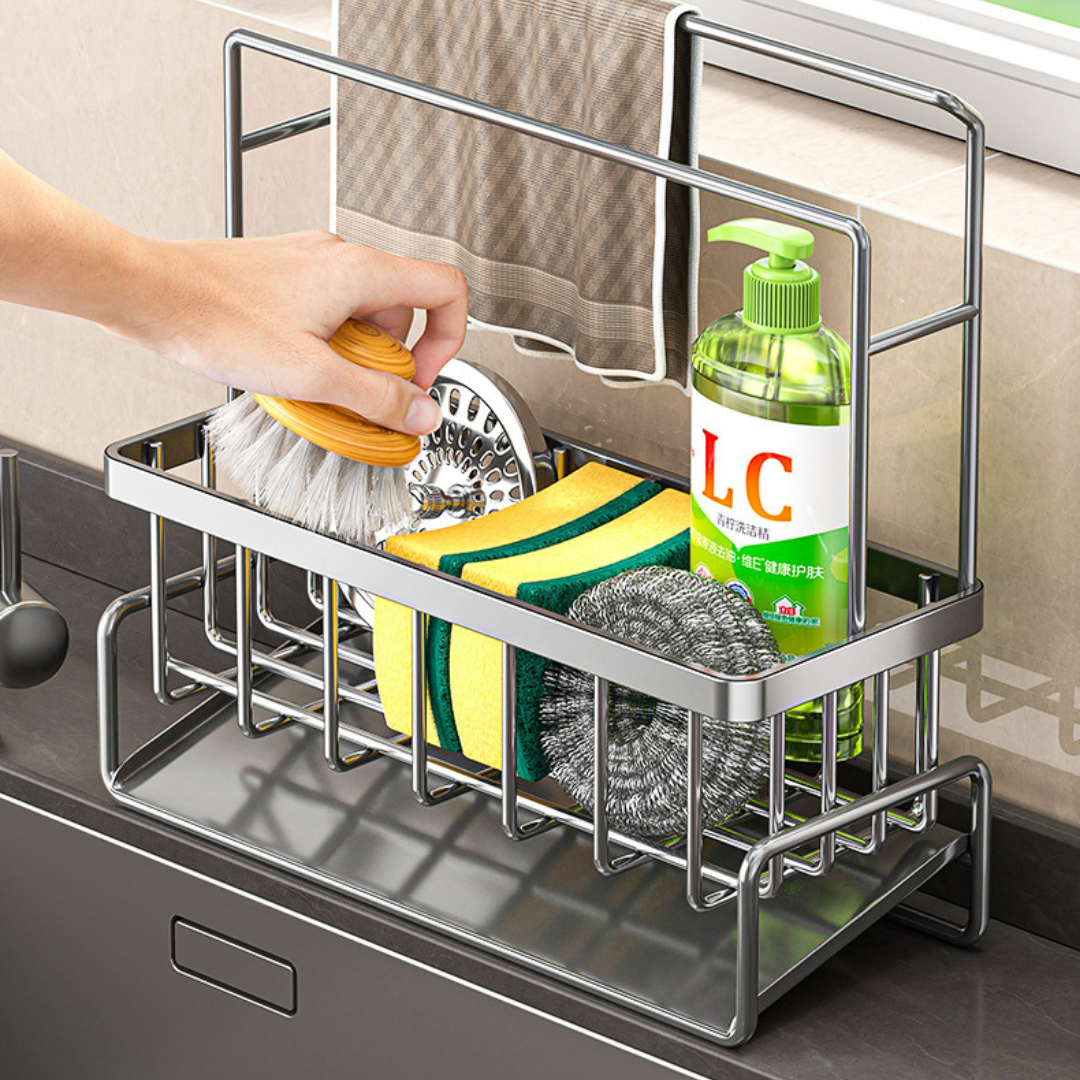 Homero Multi-Purpose Space-Saving Carbon Steel Sink Drain Rack