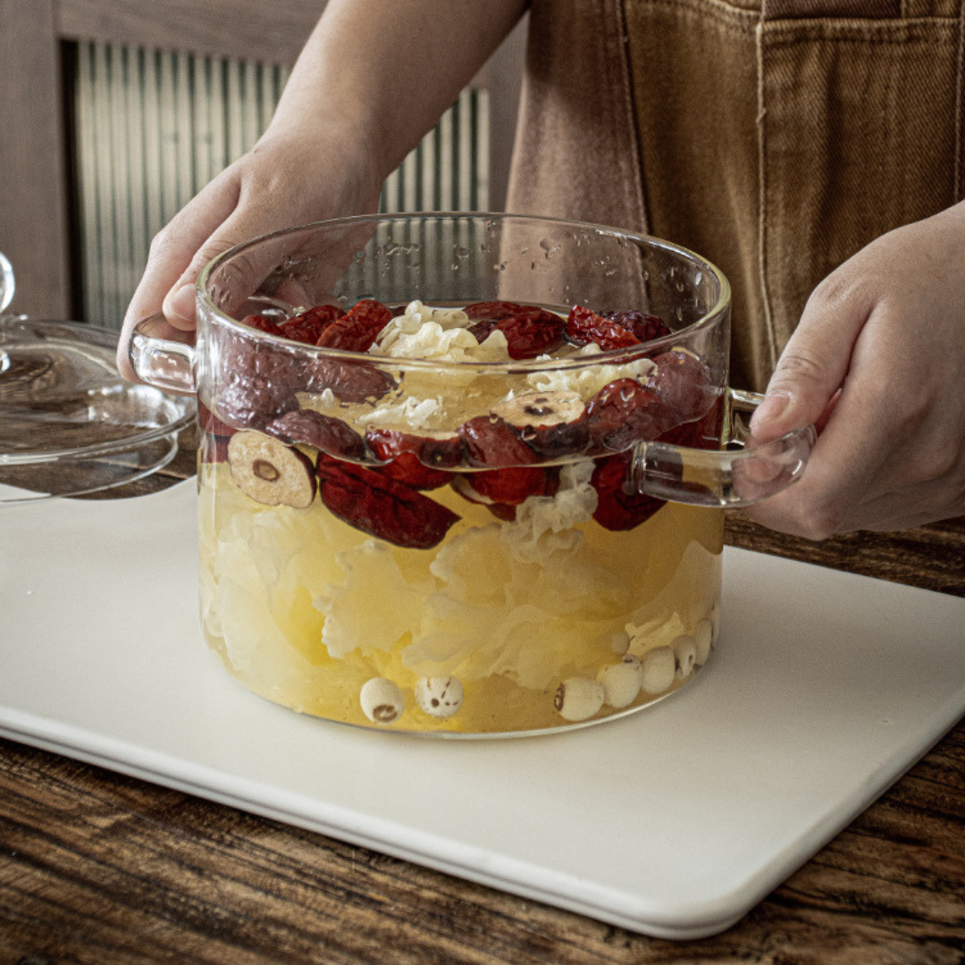Multi-Use Borosilicate Glass Simmer Pot with Lid