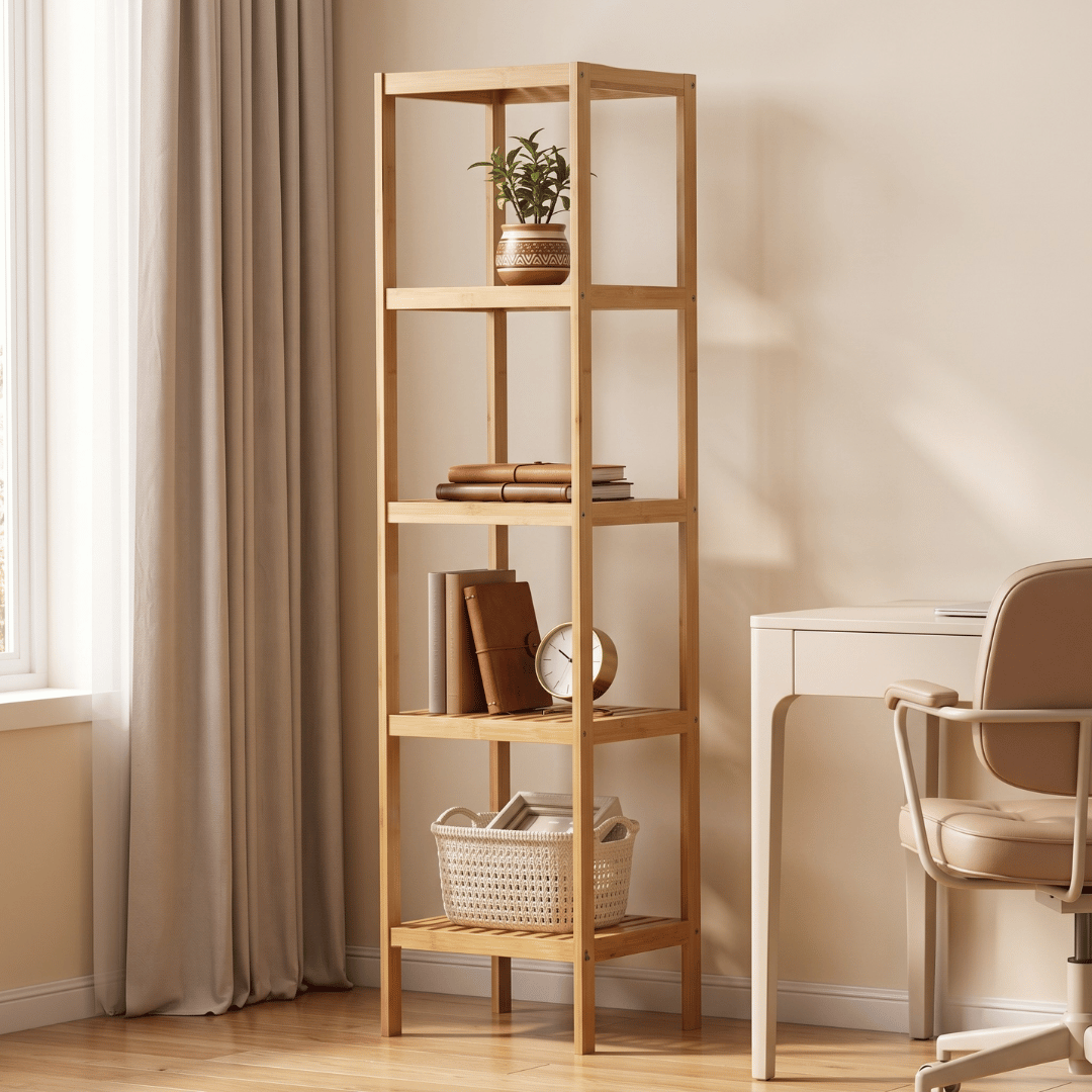 Multipurpose Wooden Corner Storage Organizer Shelf