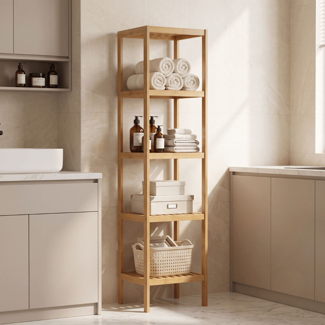 Multipurpose Wooden Corner Storage Organizer Shelf