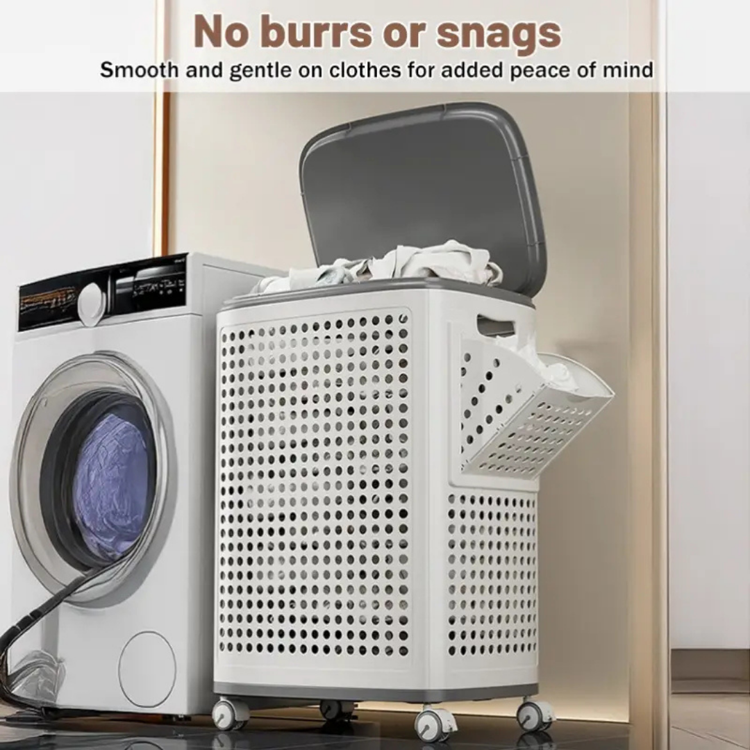 Homero Breathable Rolling Laundry Hamper Large Storage Basket