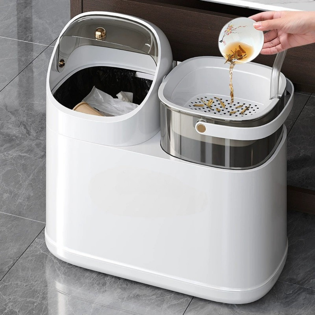 HOMERO Premium Smart Clear Transparent Dry Wet Separation Trash Can