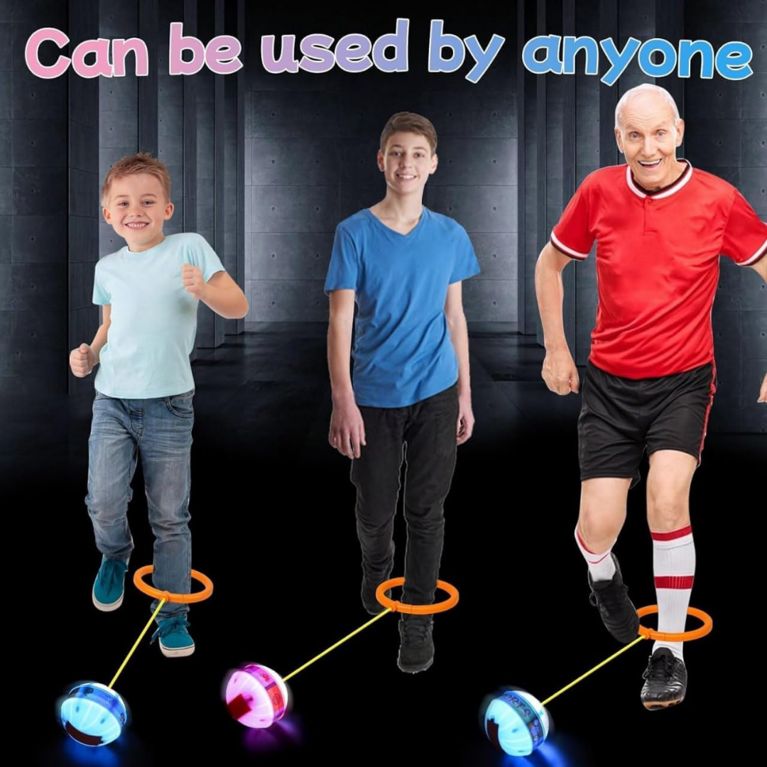 Homero Flashing Ankle Skip Ball Spin Jumper Kids Fitness Toy