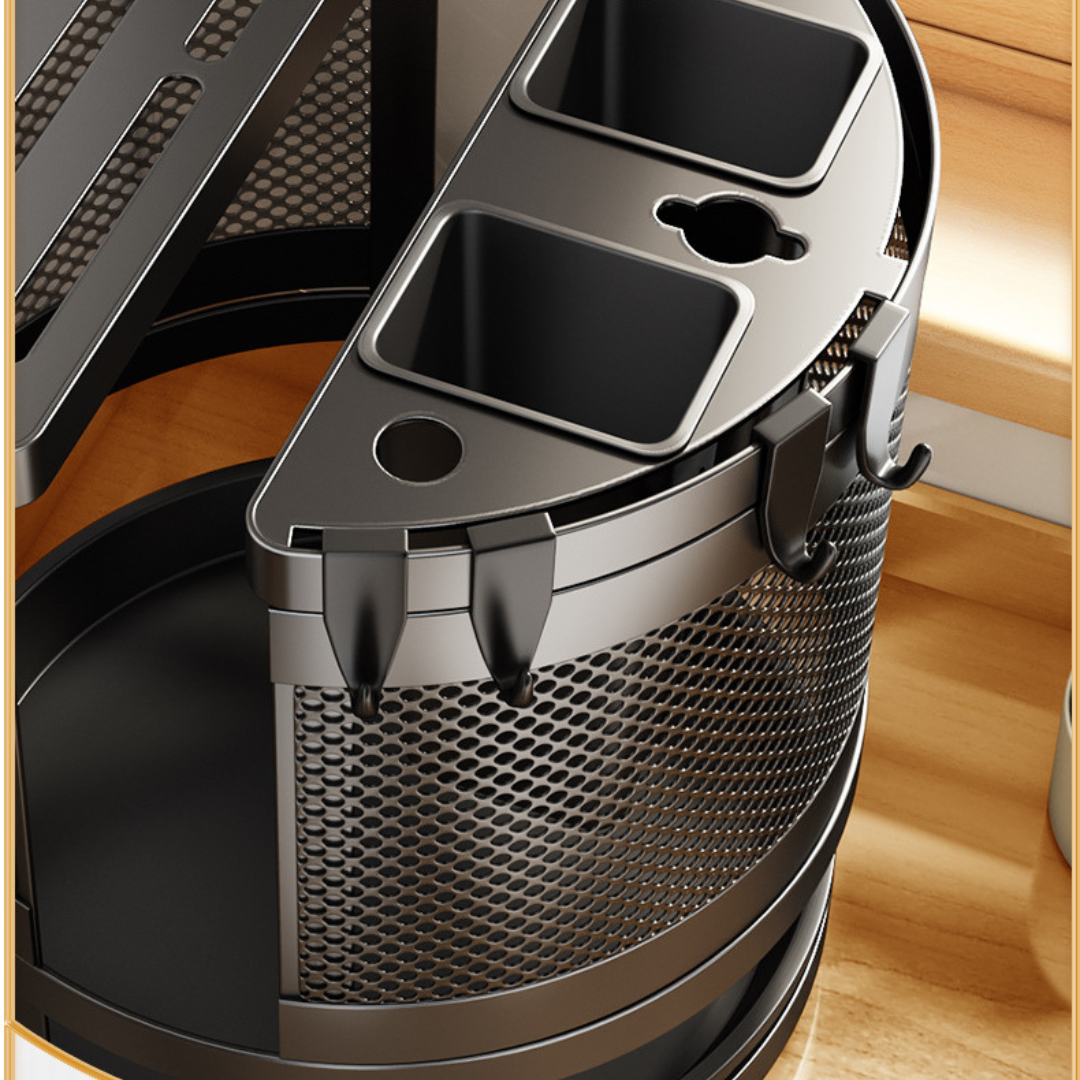 360 Degree Rotating Multifunctional Kitchen Utensil Storage Organizer