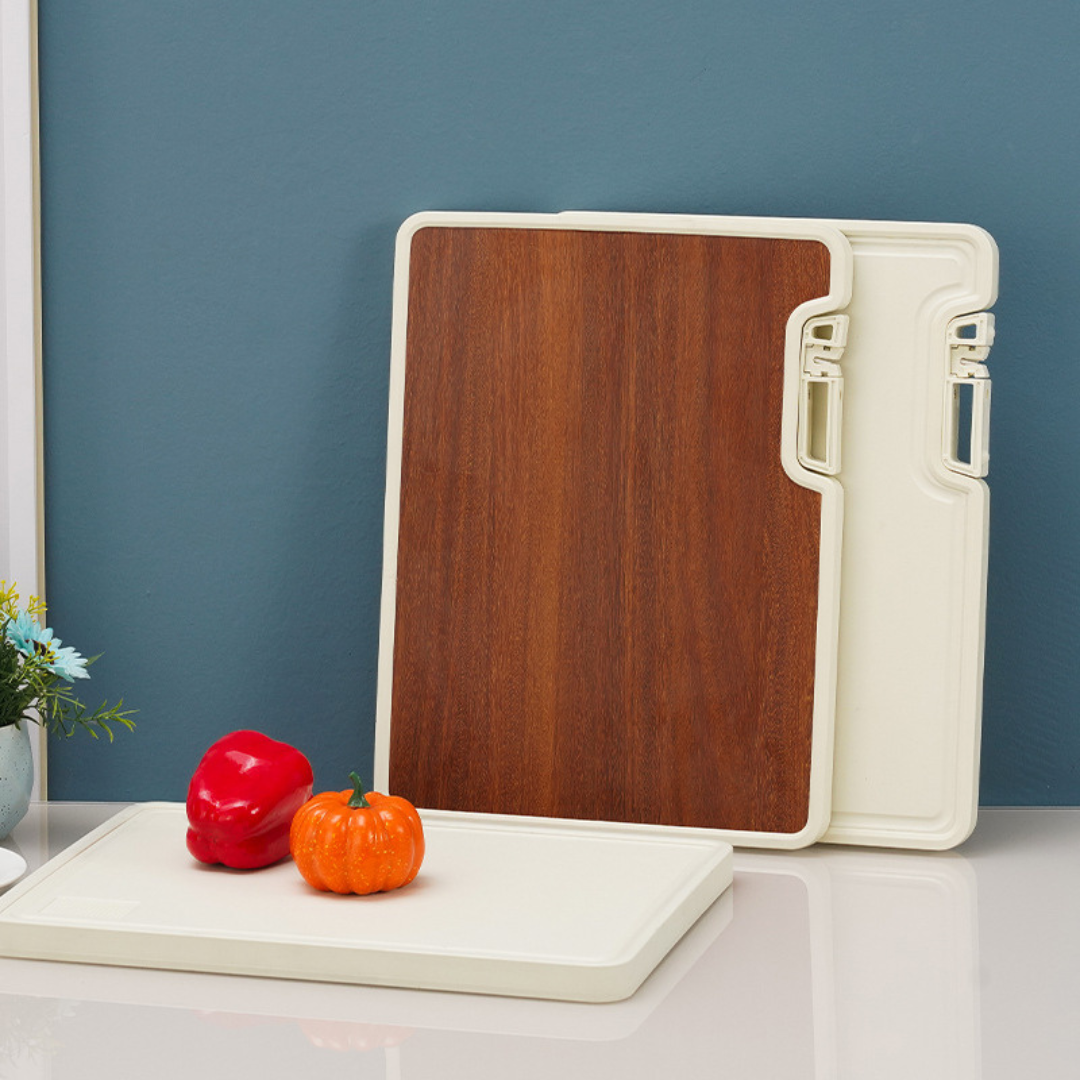 Double-Sided Chopping Board with Built-in Sharpener and Stand