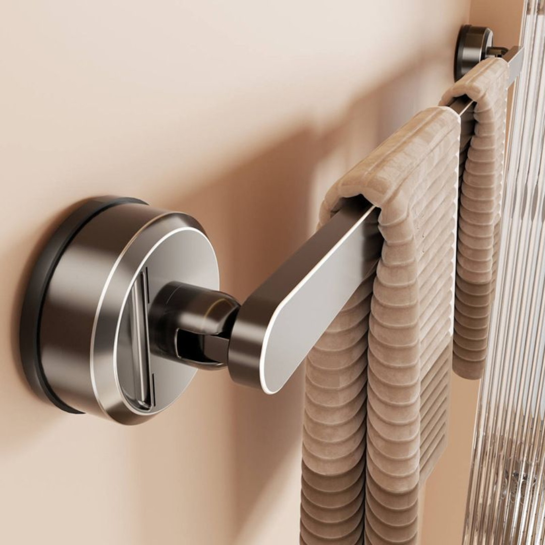 No-Drill Hanging Rod with Adjustable Rotating Suction Cup