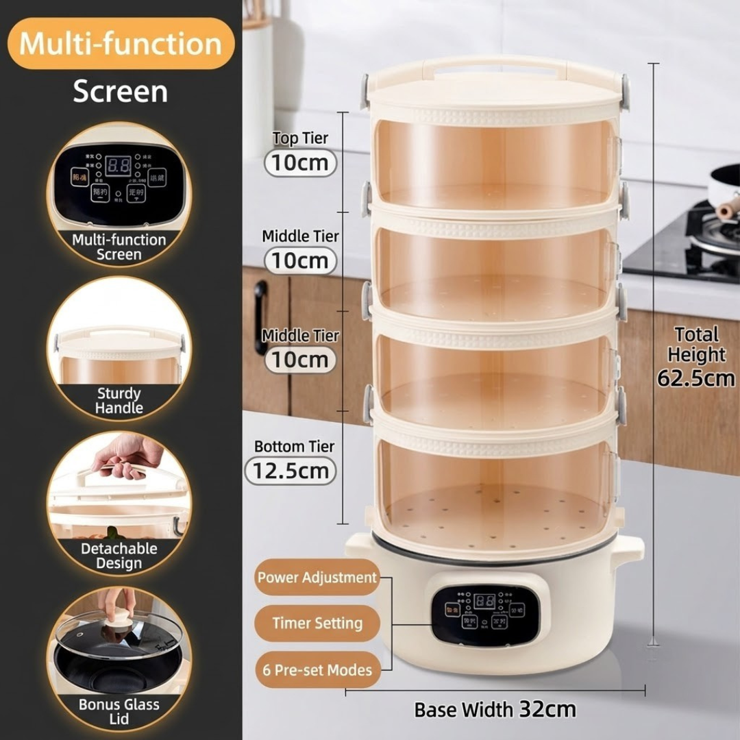 Multifunctional Electric Food Steamer with Smart Timer