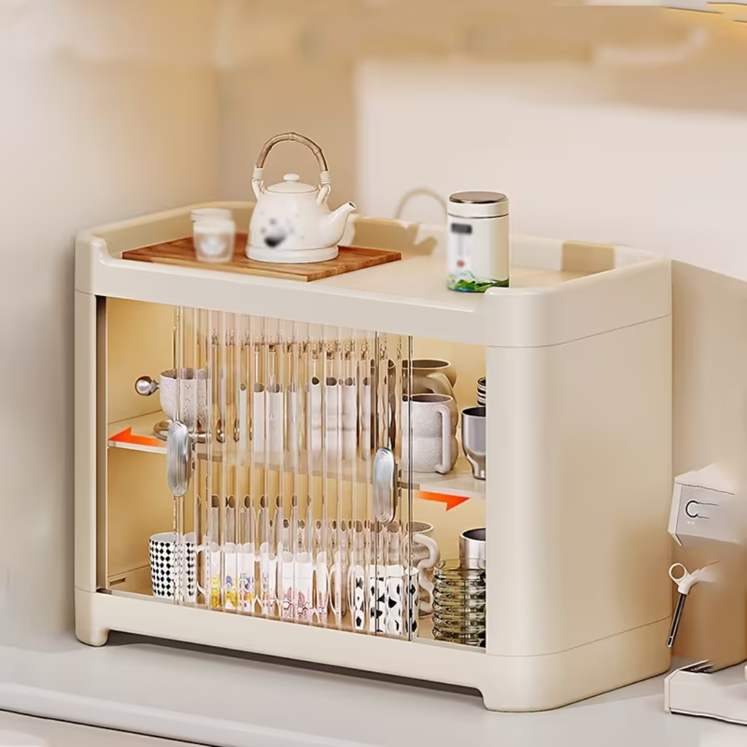 Multi Purpose Storage Cabinet with Transparent Sliding Door