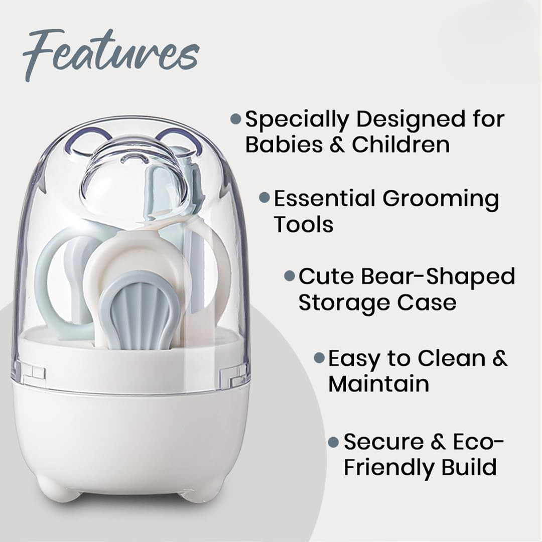 4-in-1 Baby Grooming Kit with Nail Clipper Scissor Filer Tweezer