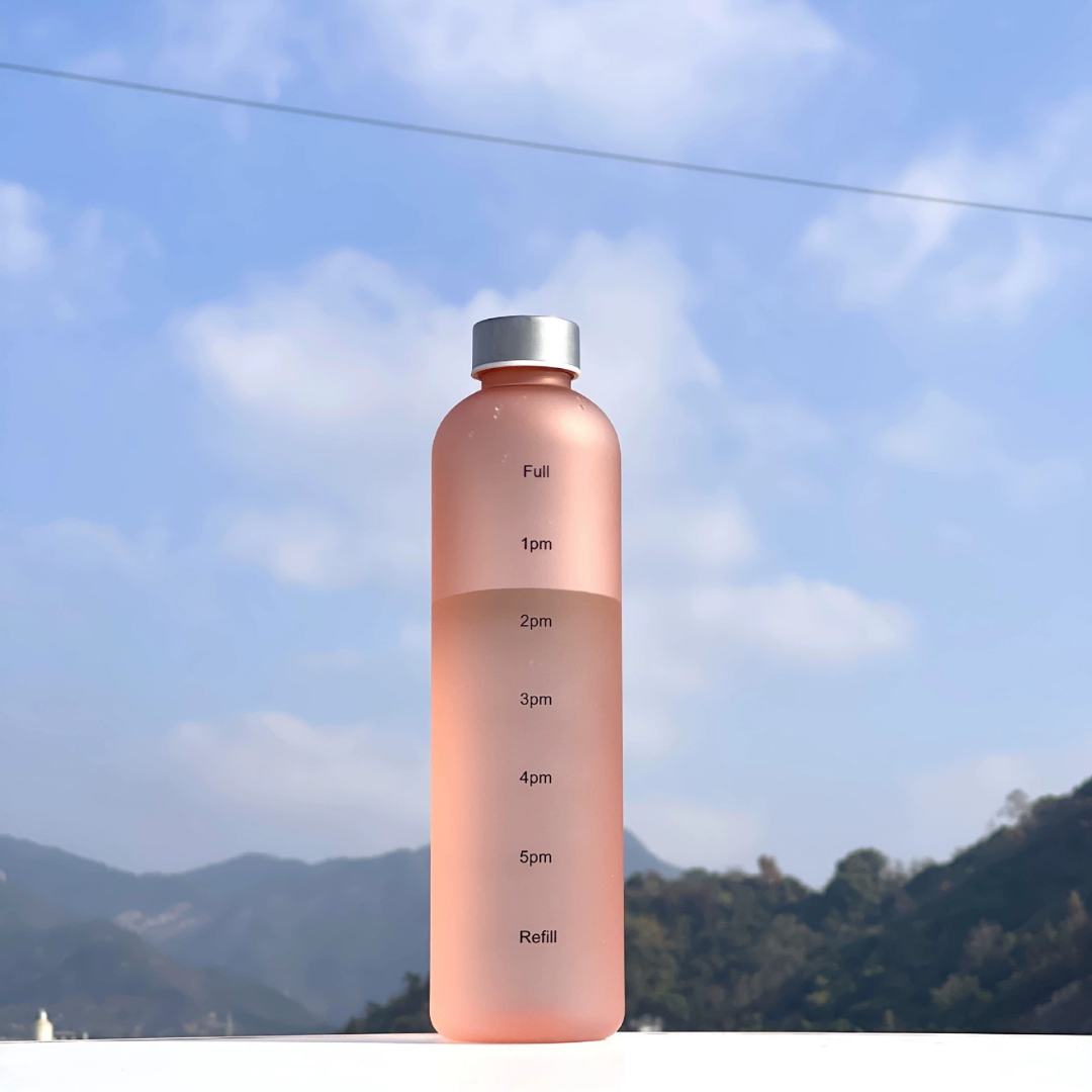 HOMERO Motivational Water Bottle with Time Marker Leakproof - 1000ml Capacity