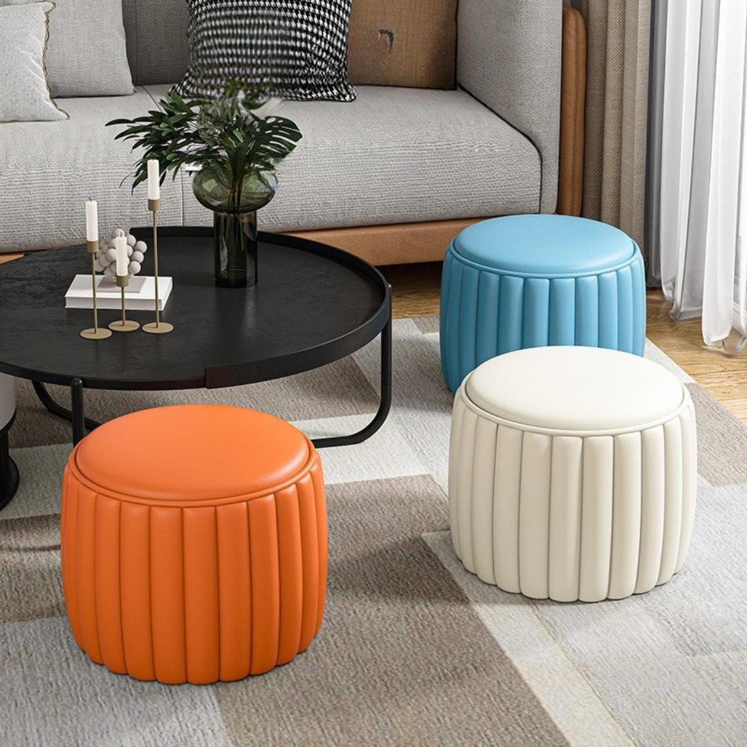 Homero Compact Modern Footstool with Soft Cushion (Multicolor)
