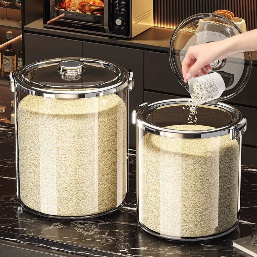 Homero Multi-Purpose Acrylic Airtight Grain Containers with Wide Flip-Top Opening