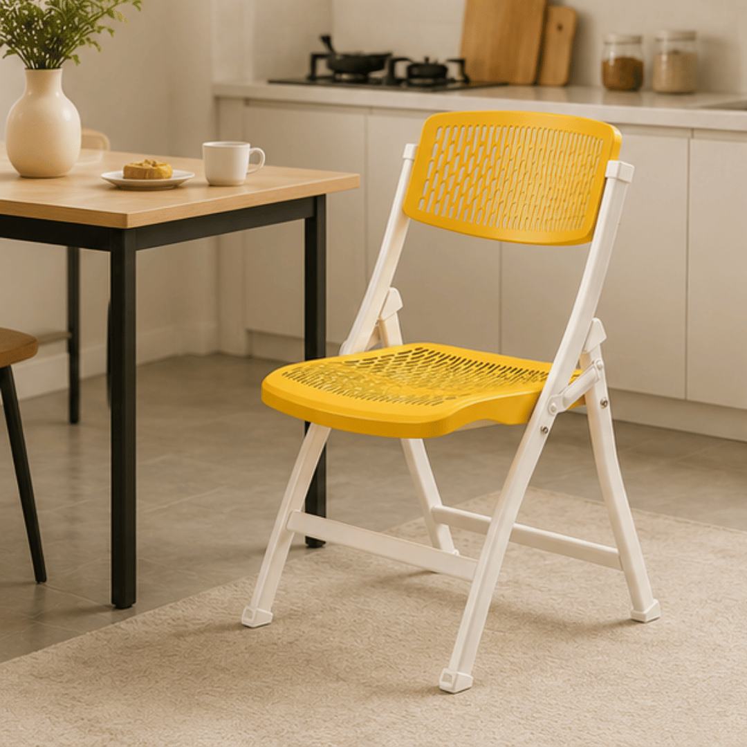 Ergonomic PP Plastic Folding Chair with Breathable Mesh