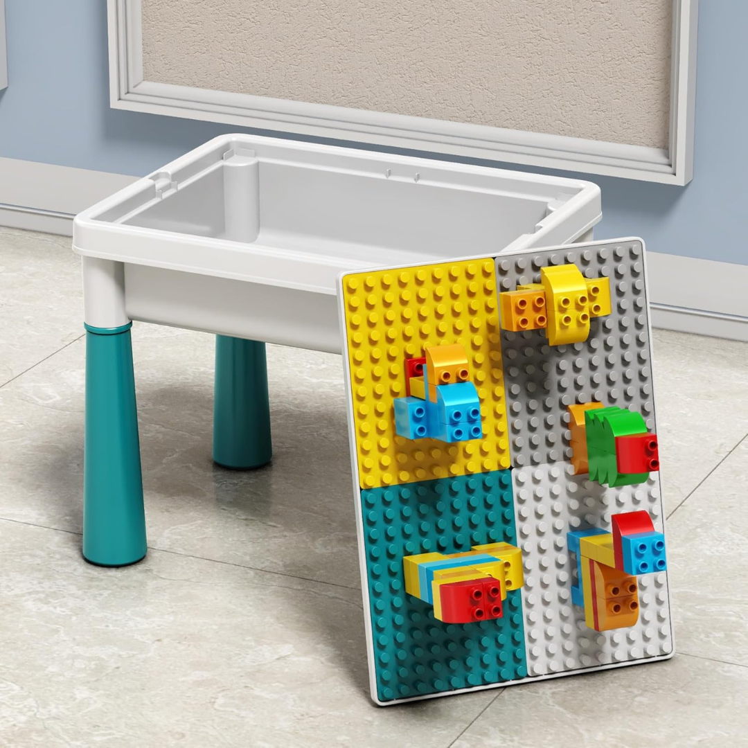 Multi Purpose Kids Activity Table Study Desk Building Block Play Set
