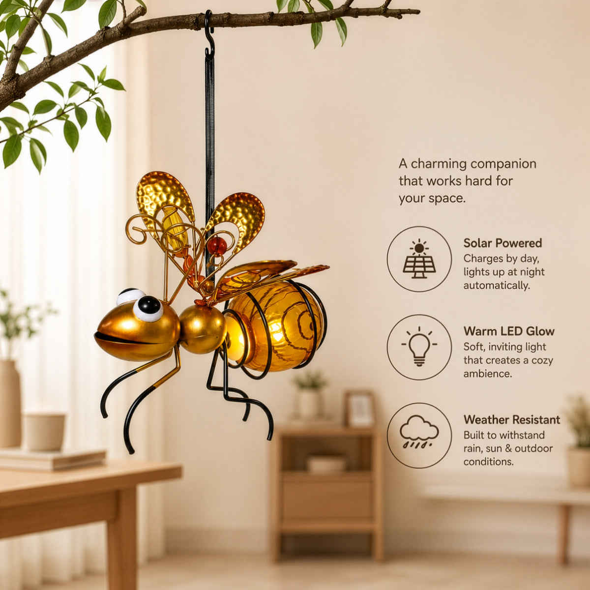 LED Solar Hanging Insect Garden Outdoor Decorative Light