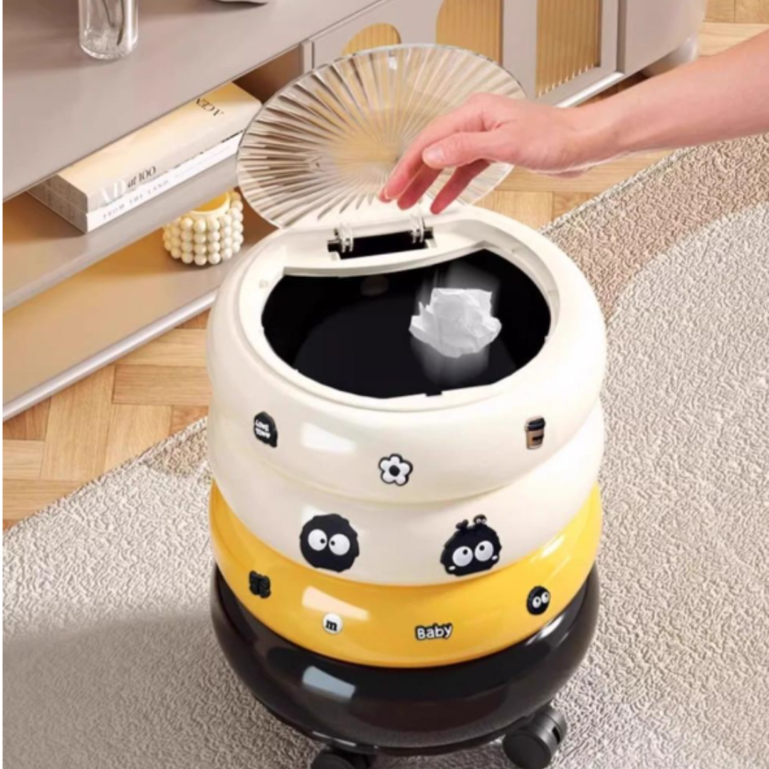 Elegant Odor Lock Trash Bin with Wheels