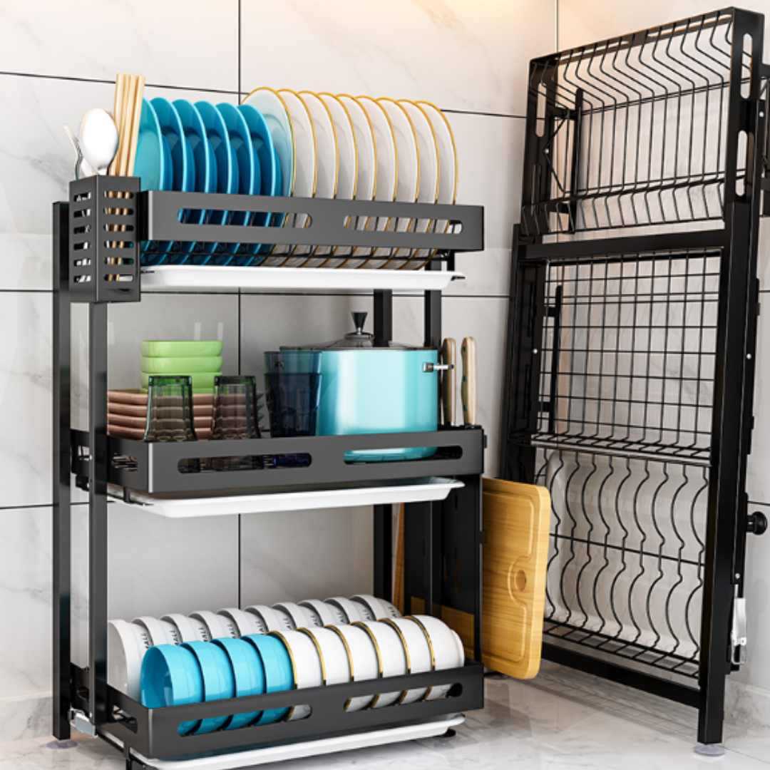 Homero 3-Layer Stainless Steel Foldable Dish Drying Rack