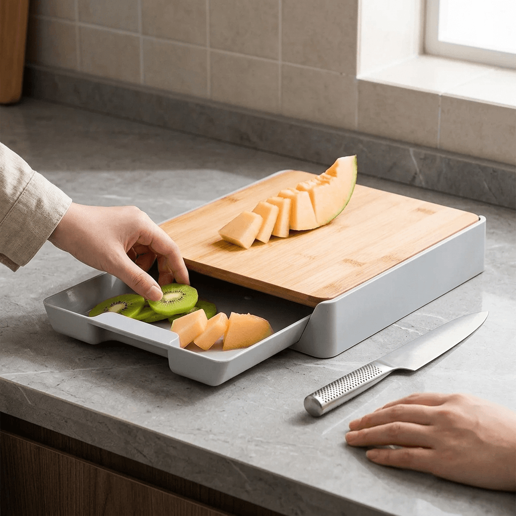 Homero Multipurpose Chopping Board with Removable Pull Out Drawer