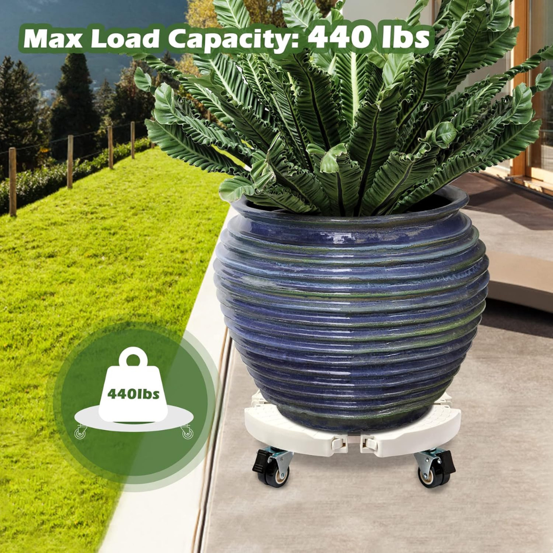 Heavy Duty Adjustable Plant Caddy with Lockable Wheels