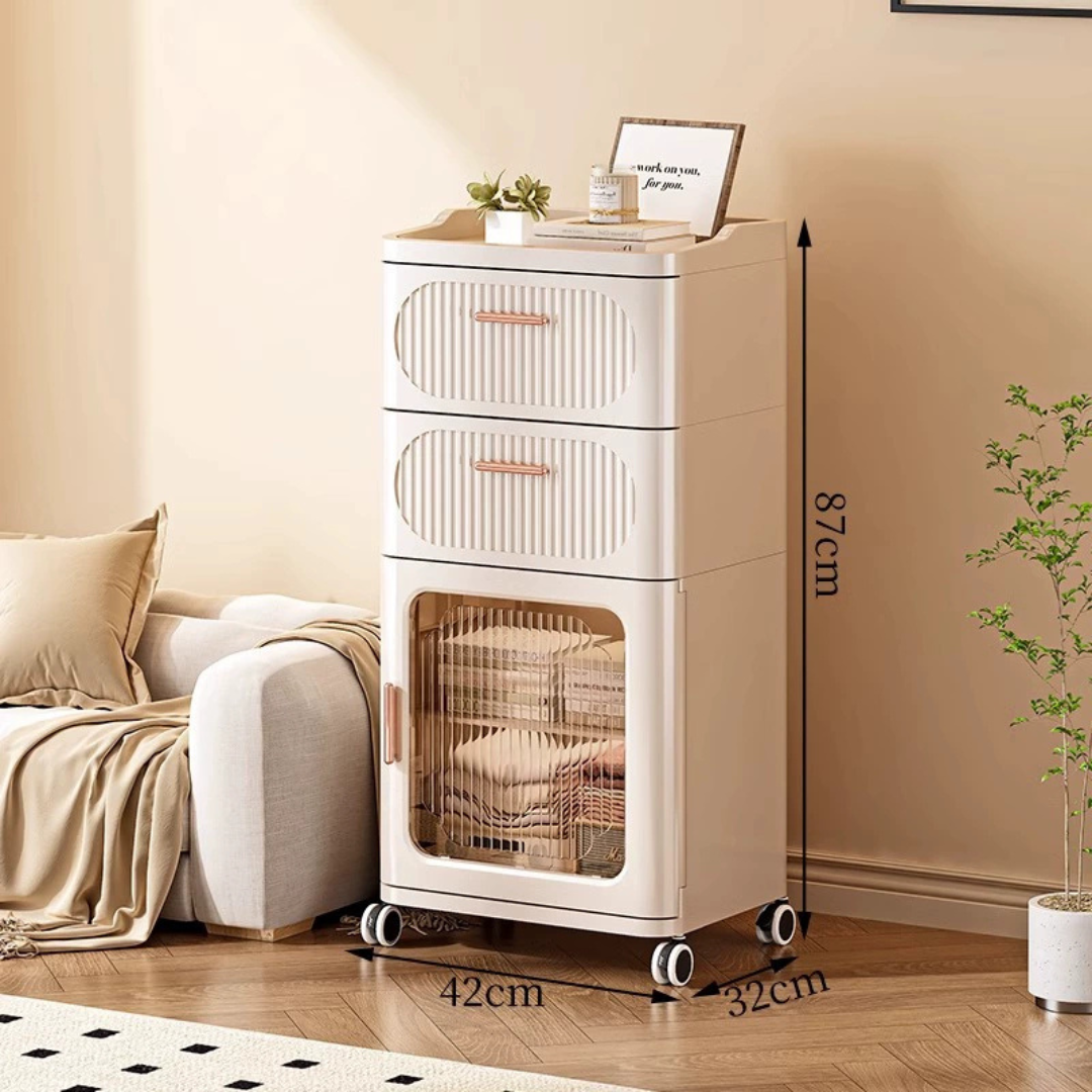 Multi Purpose Plastic Storage Drawer Cabinet with Wheels