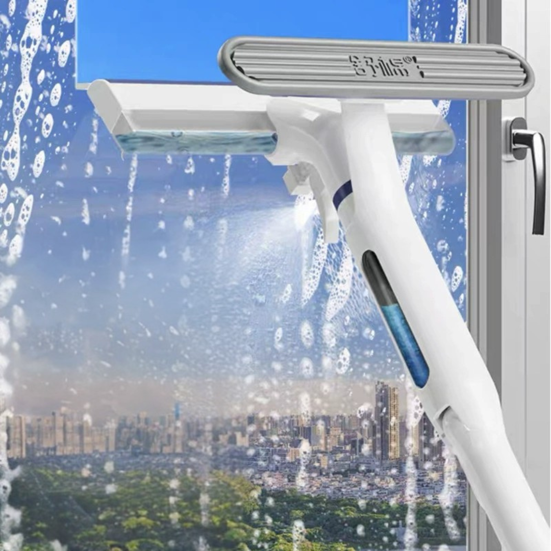 2 in 1 Window Glass Cleaning Wiper with Spray Bottle