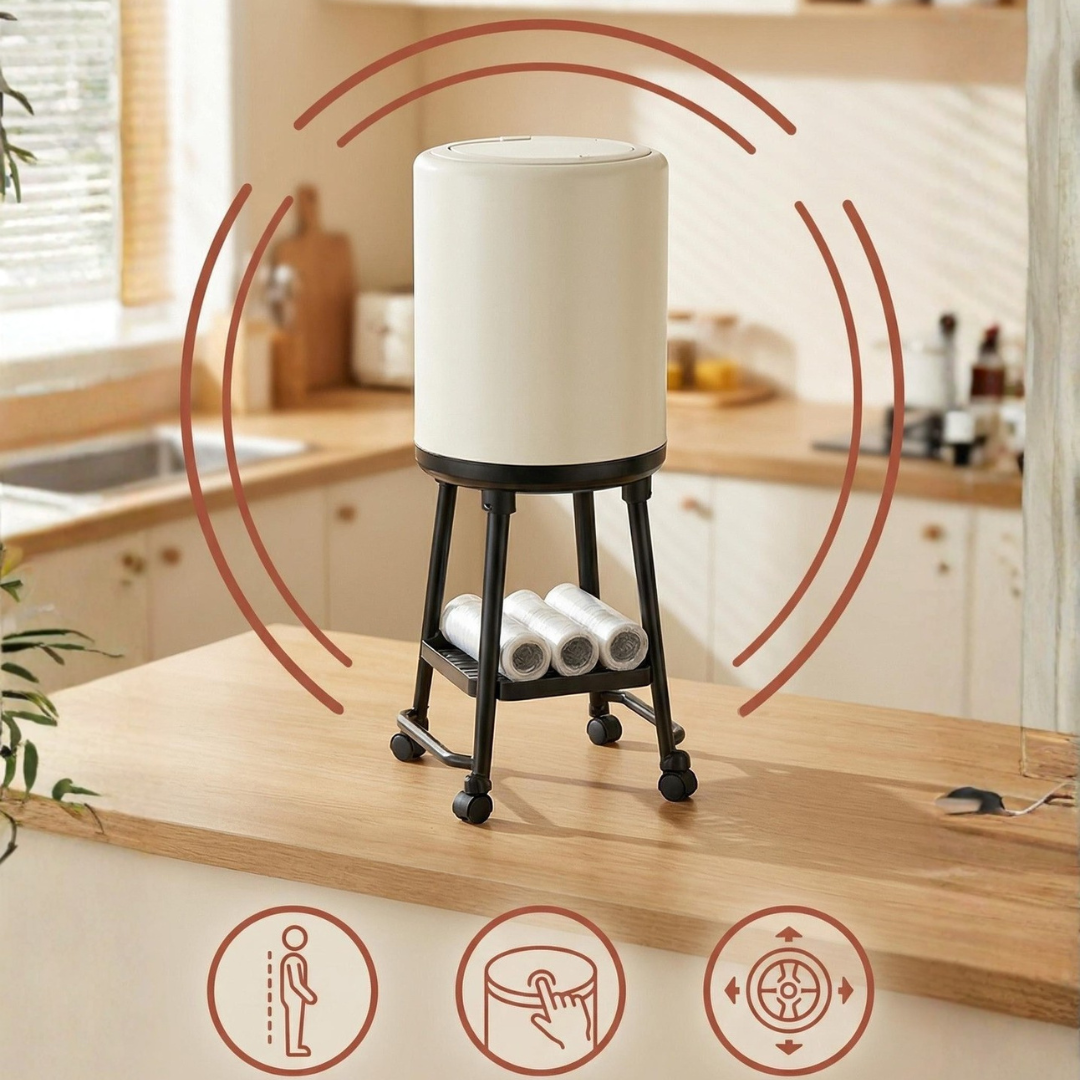 Multipurpose Kitchen Waste Bin with Flip Cover and 360° Wheels