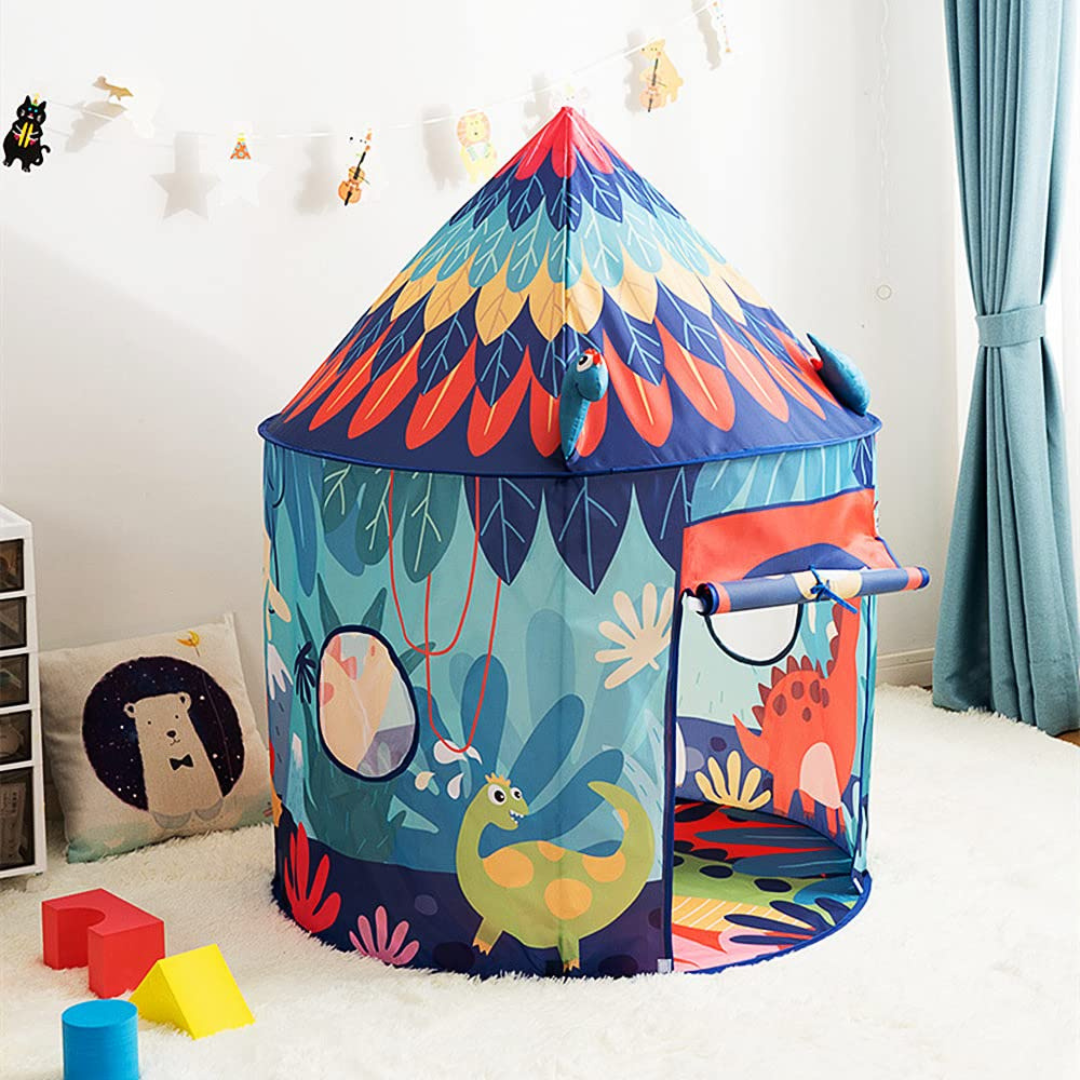 Dinosaur Kids Play Foldable Tent with Ring Game
