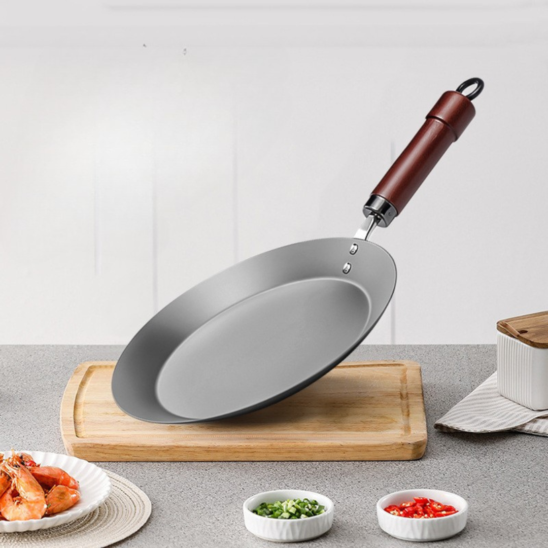 Homero High Purity Iron Multi-Purpose Pan Flat Open Design 26CM Diameter