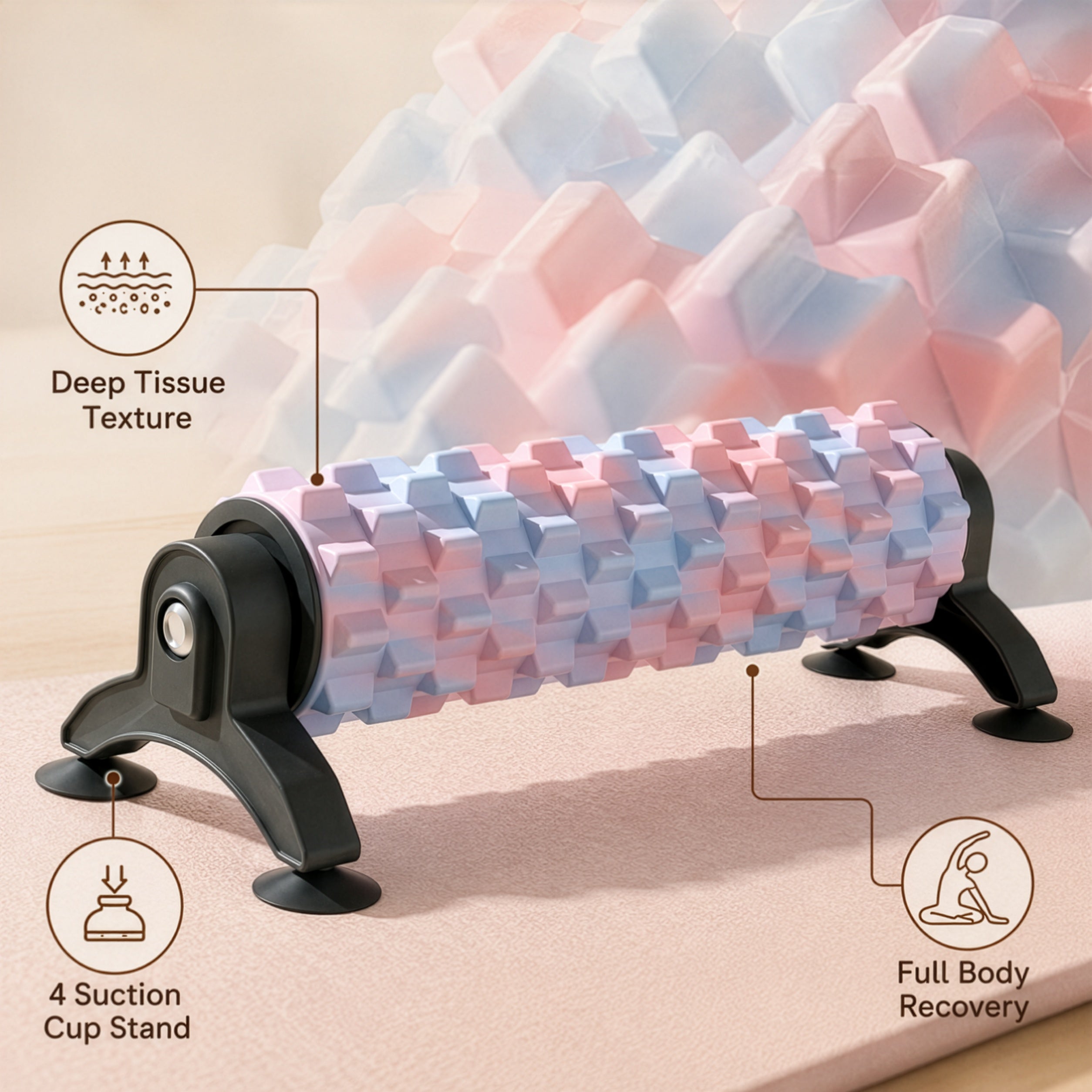 Full Body Massage EVA Foam Roller with Suction Cup