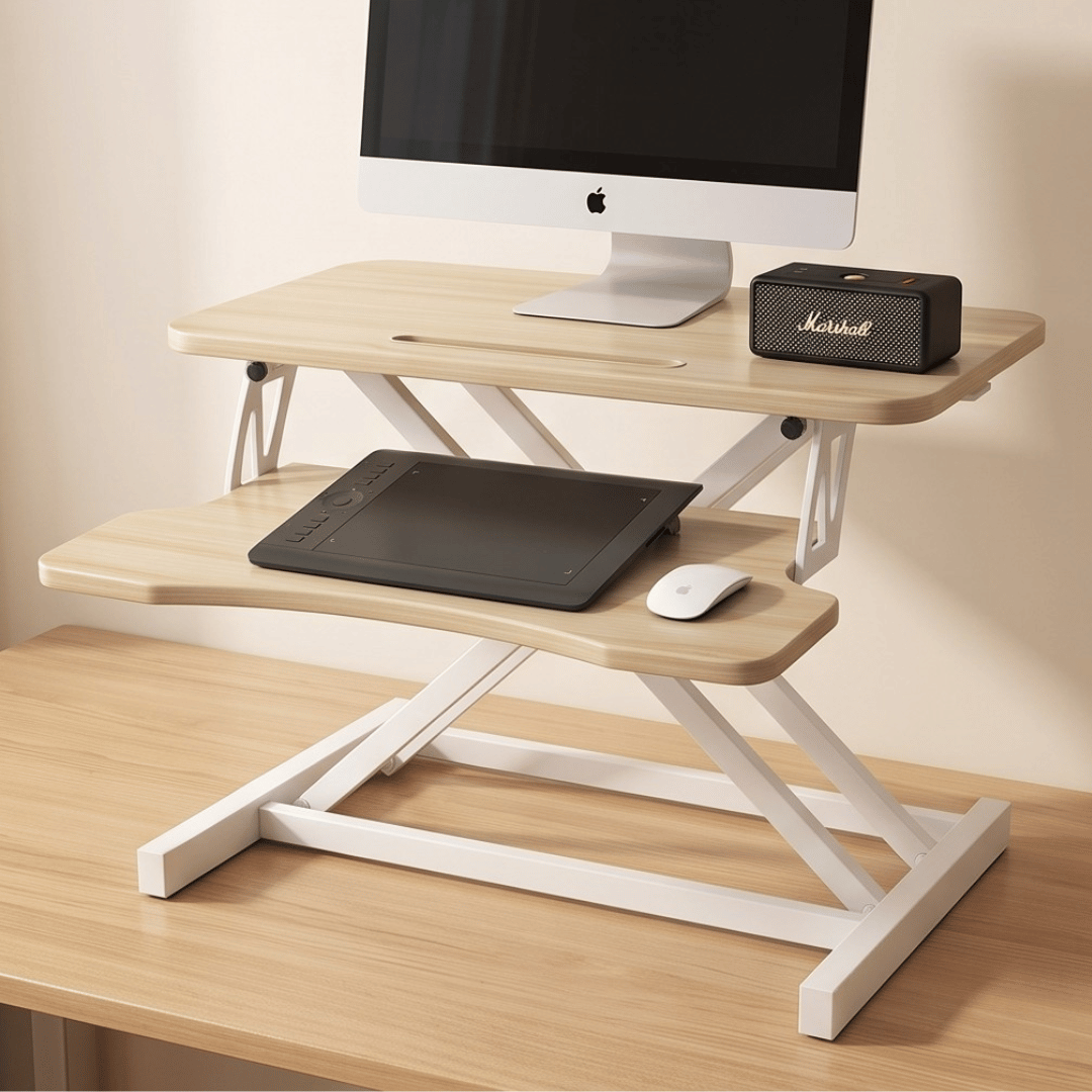 Multi-Functional Ergonomic Height Adjustable Desk Riser With Removable Keyboard Tray