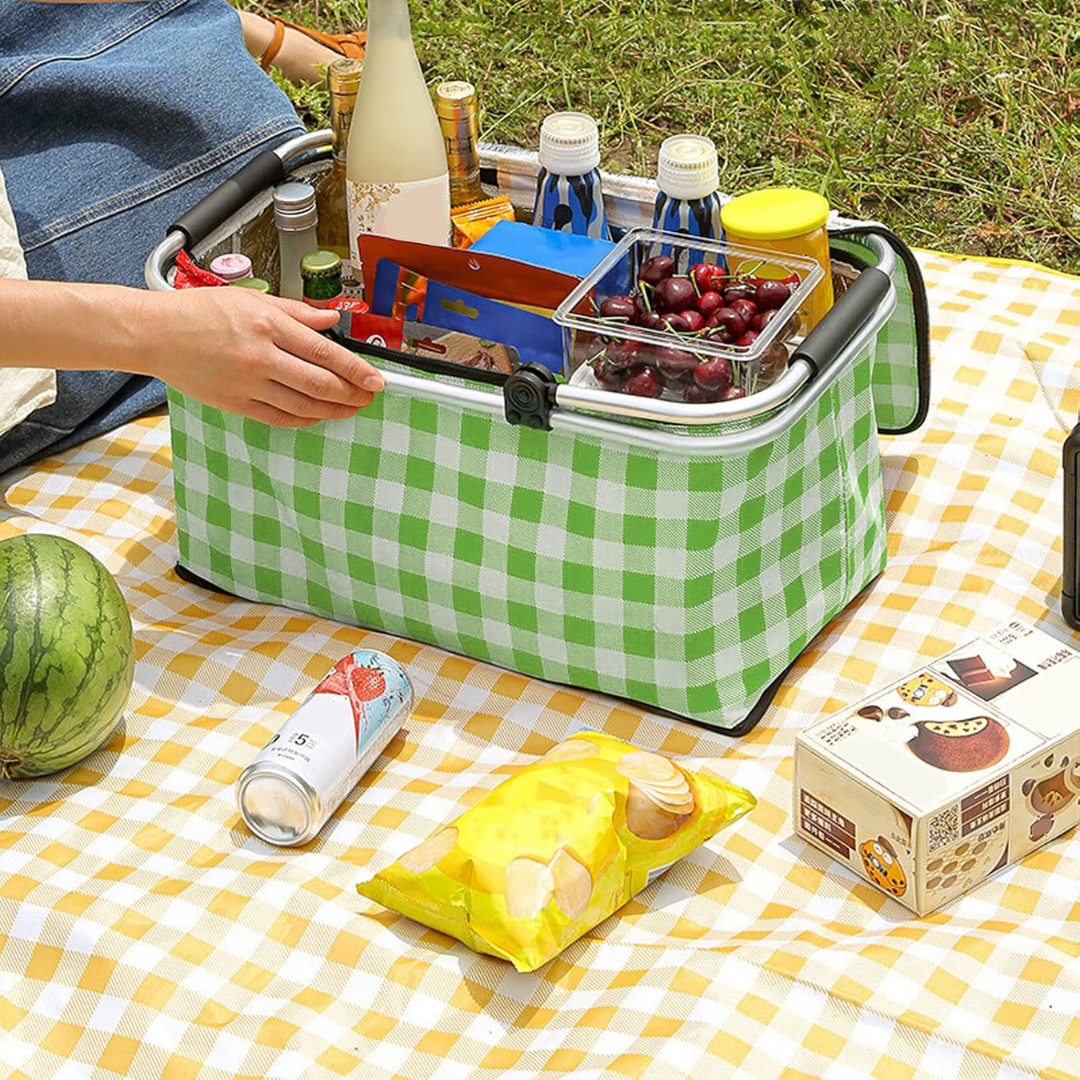 Homero Multi-Purpose Insulated Foldable Picnic Basket with Aluminum Frame