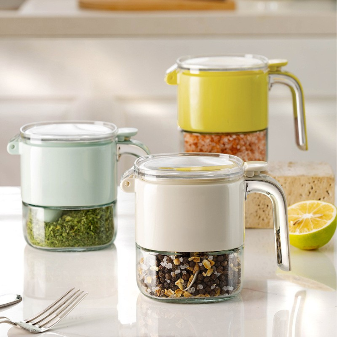 Homero Multi-Purpose One-Hand Operated Spice Jar with Flip Cap
