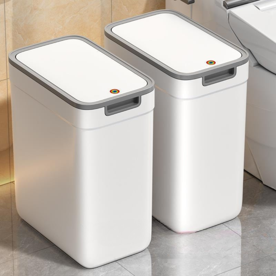 Wall-Mounted Push-Type Trash Can with Lid