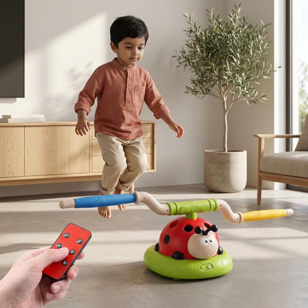 Homero 3 in 1 Musical Jump/Toss Ring/Rocket Launcher Toy for Kids