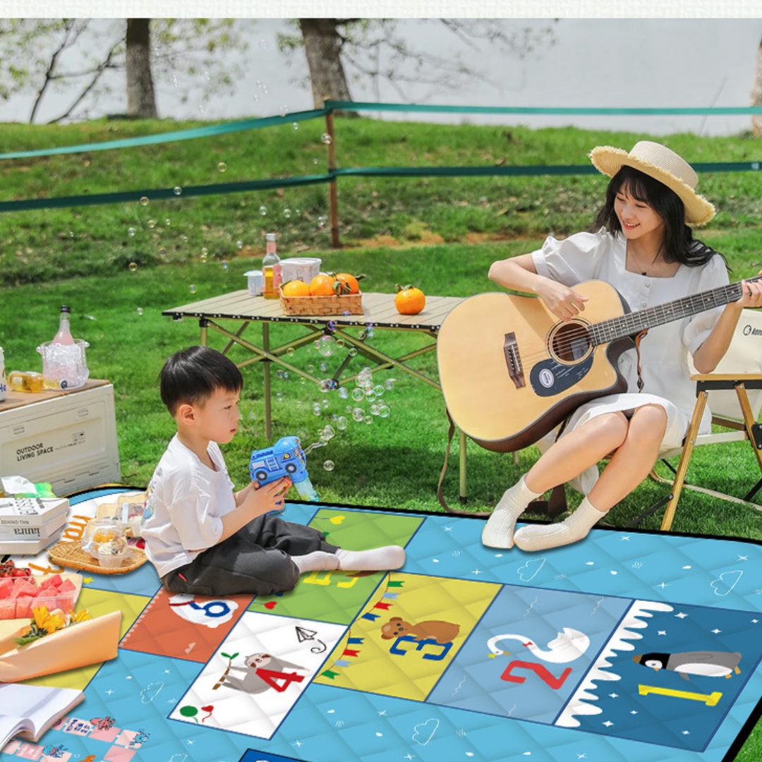 Foldable Waterproof Outdoor Camping Mat with Triple-Layer Protection