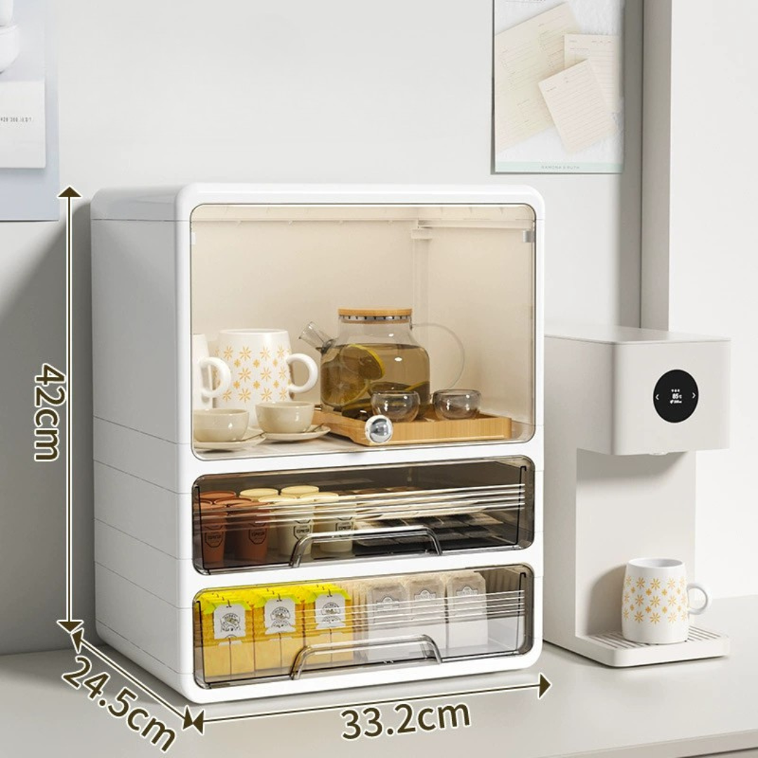Multipurpose Clear Flip Door Desktop Storage Organizer