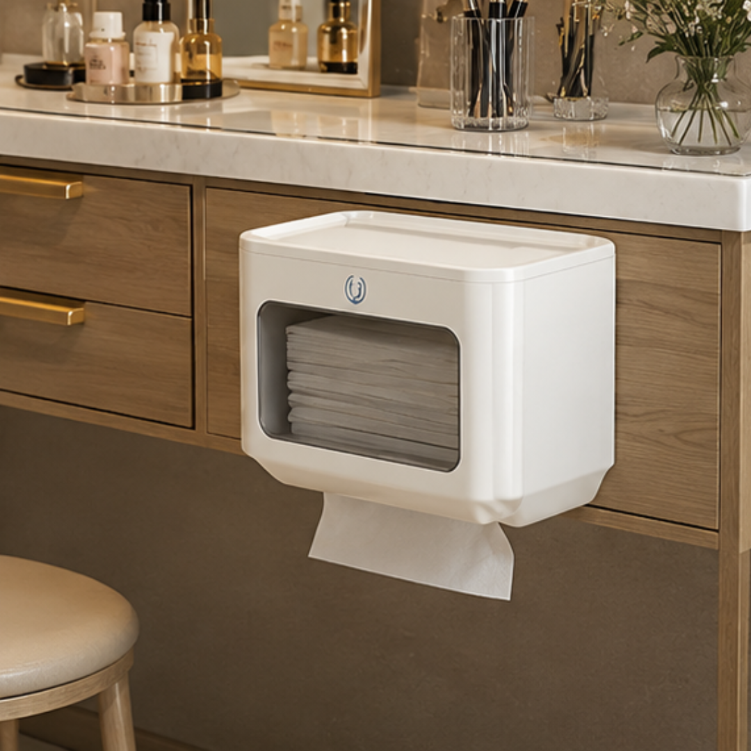 Wall Mounted Tissue Paper Holder with Magnetic Lid