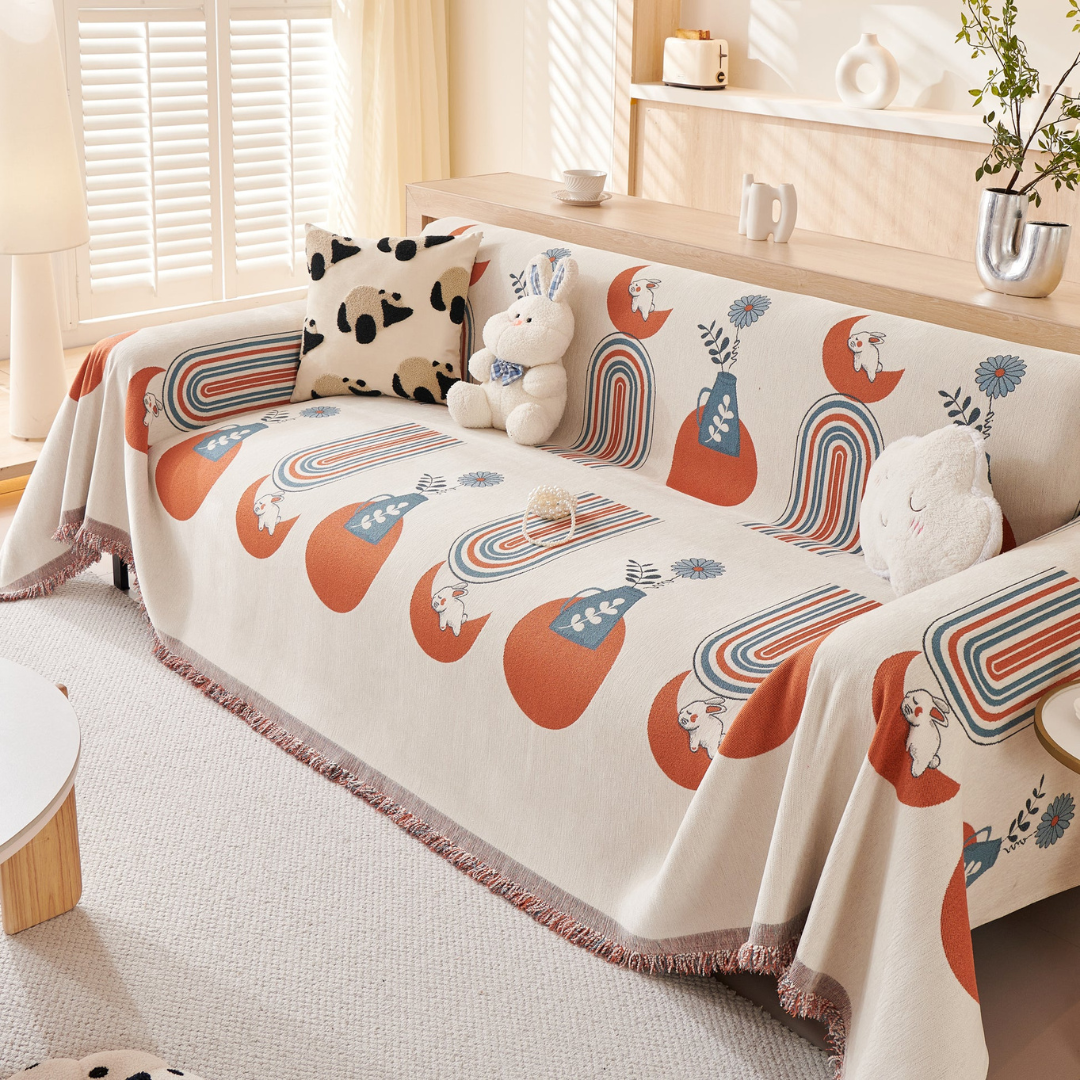 Premium Decorative Living Room Throw Blanket Chenille Sofa Cover