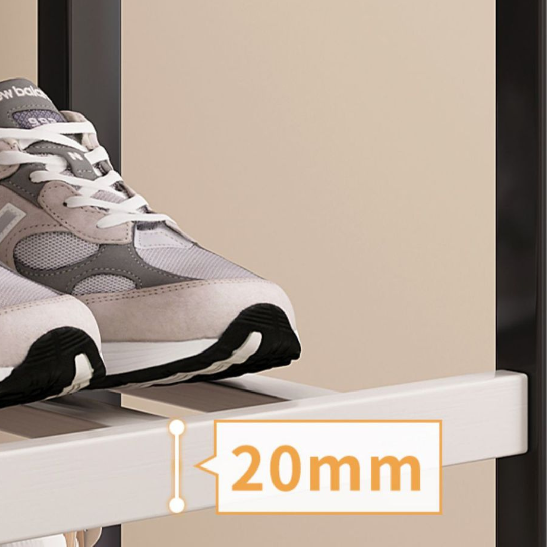 Premium Bamboo Shoe Rack with Carbon Steel Frame