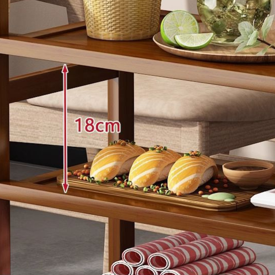 Premium Solid Bamboo Multi Layer Storage Rack Organizer