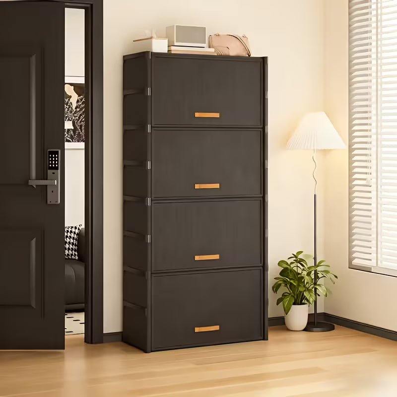 Multi Layer Dustproof Shoe Storage Cabinet with Metal Frame - 36 Pair Capacity 9 Tier