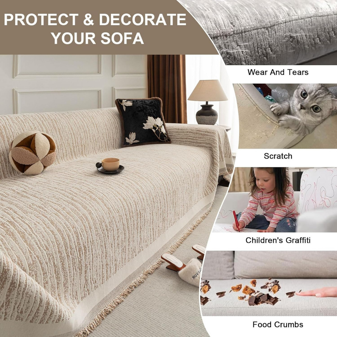 Luxury Reversible Soft Touch Chenille Sofa Throw Cover