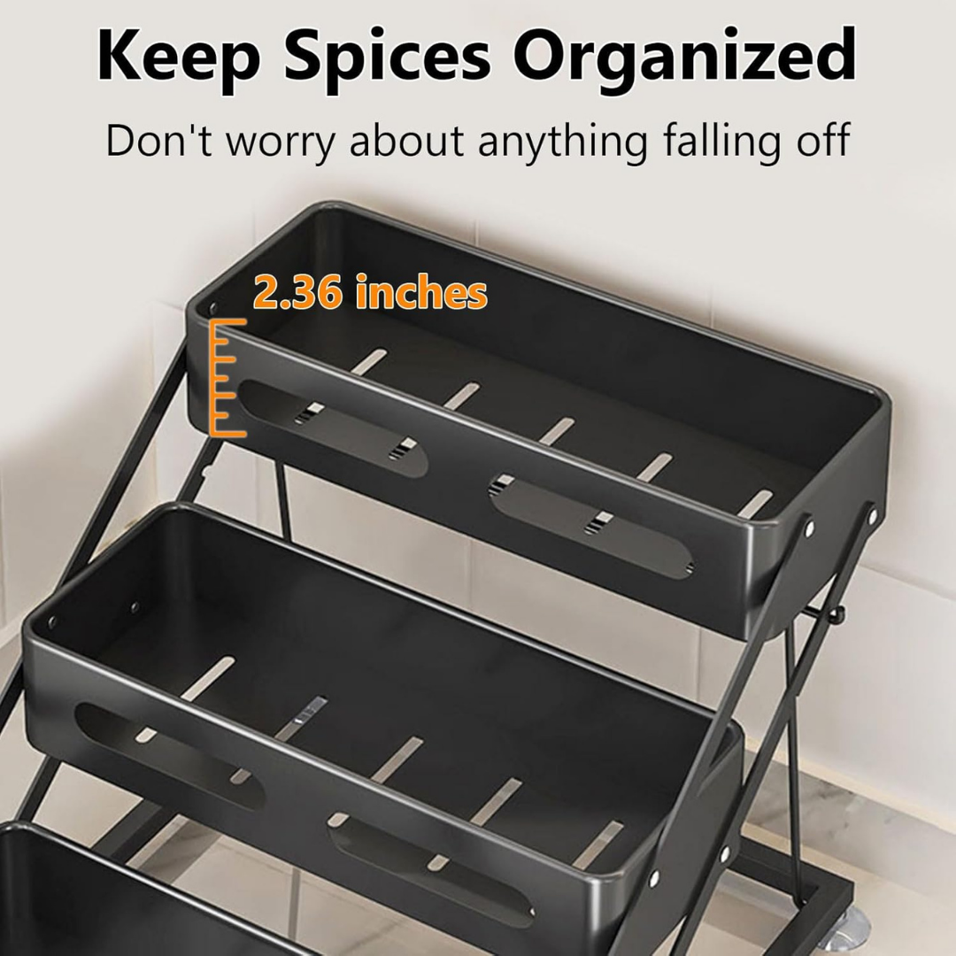 Homero 3-Tier Adjustable Foldable Spice Rack Organizer