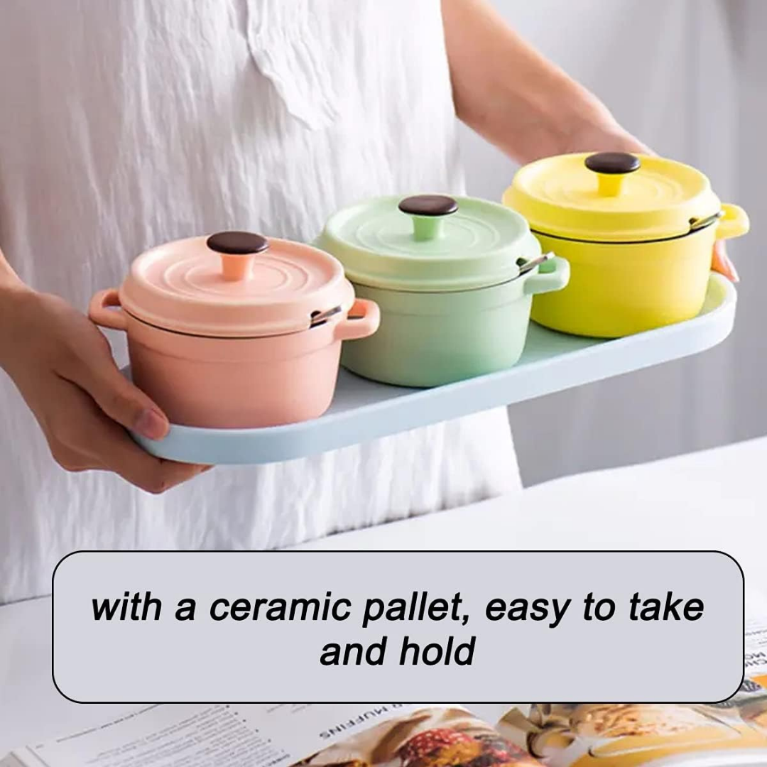 HOMERO Elegant Creative Multi-Purpose Ceramic Spice Jar Set with Tray