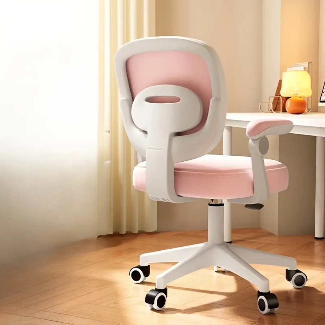 HOMERO Mesh Comfort Adjustable Height Ergonomic Study Chair (Pink)