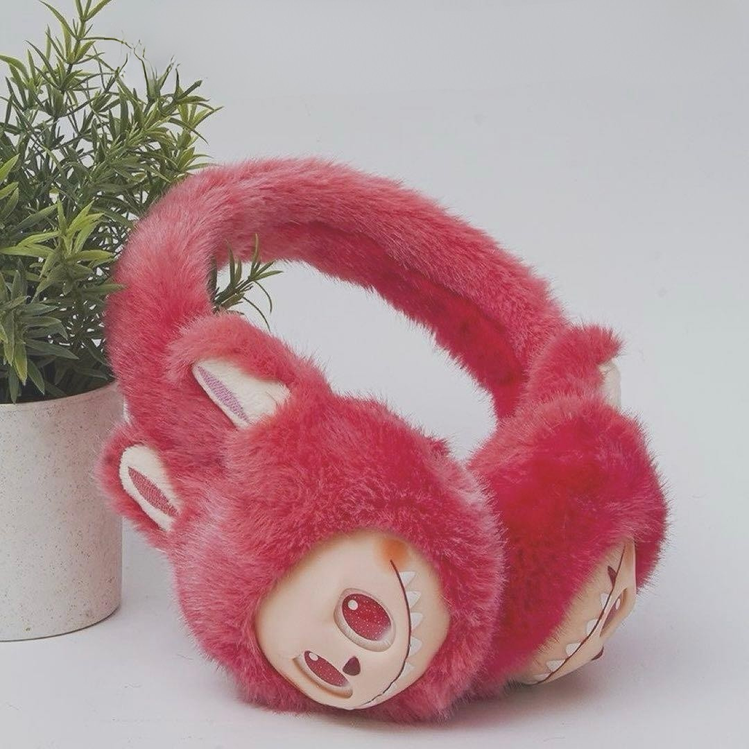 Cute Cartoon Labubu Soft Plush Earmuffs